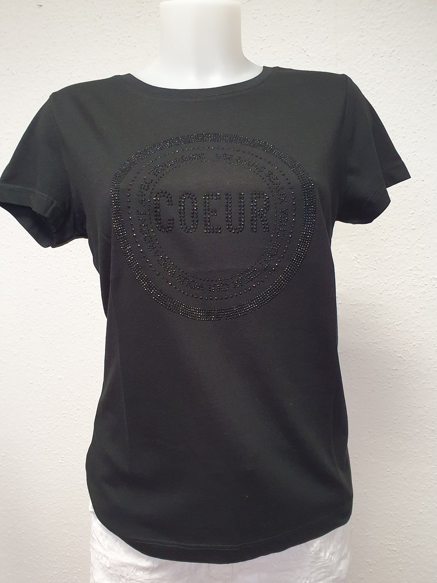T-Shirt mit Strass-Steinen