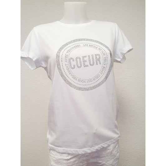 T-Shirt mit Strass-Steinen